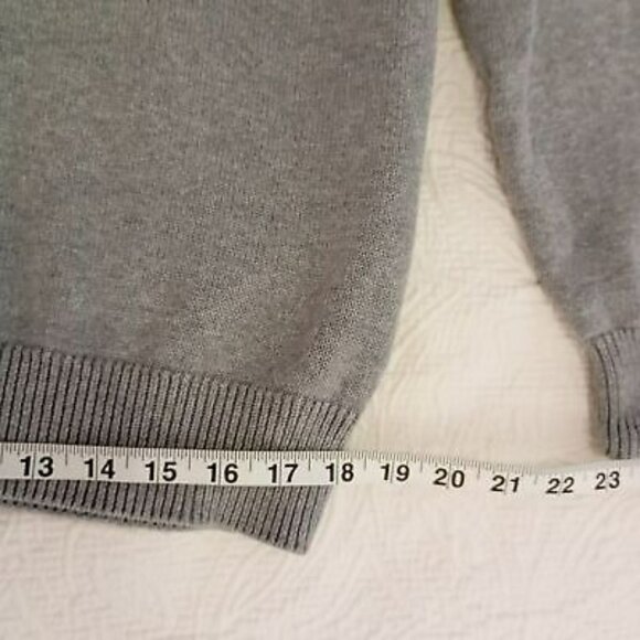 Chaps Gray & Blue Striped Mens Sweater XL 100% Cotton Crewneck - Picture 9 of 12